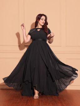 Miss Chase - Black Embellished Maxi Dress