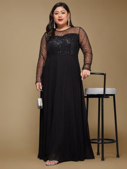 Miss Chase - Black Embellished Maxi Dress