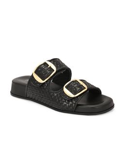 Delize - Women Textured Open Toe Sandal With Buckles