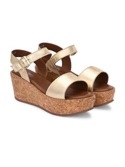 Delize - Women Leather Platform Wedge Sandals