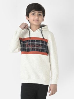 CRIMSOUNE CLUB - Boys Melange White Hooded Sweatshirt