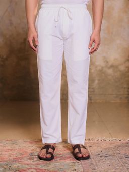 House of Chikankari - Handloom Cotton Mens Pant-White