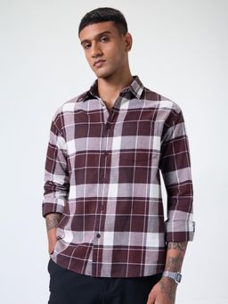 The Souled Store - Plaid Shirt Russet Men Relaxed Shirt
