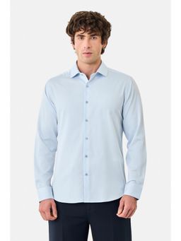 Snitch - Light Blue Solid Full Sleeves Regular Casual Luxe Shirt