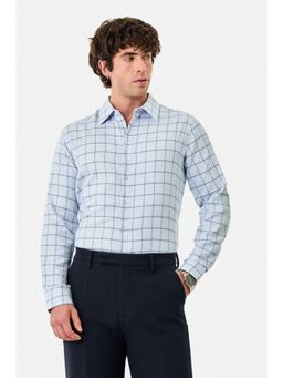 Snitch - Light Blue Checks Full Sleeves Slim Formal Luxe Shirt
