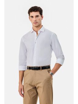 Snitch - White Solid Full Sleeves Slim Formal Luxe Shirt