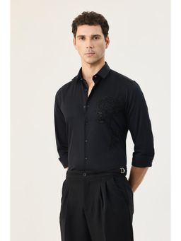 Snitch - Black Embellished Full Sleeves Formal Shirt