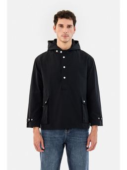 Snitch - Black Solid Full Sleeves Regular Casual Jacket for Men
