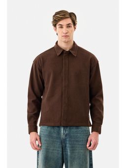 Snitch - Brown Solid Full Sleeves Oversized Casual Jacket for Men