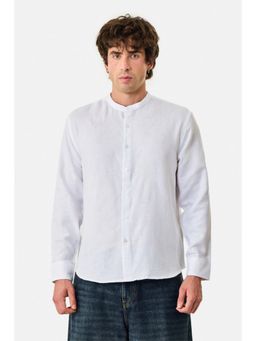 Snitch - White Textured Full Sleeves Regular Casual Shirt