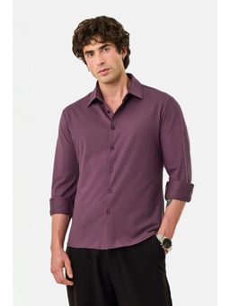 Snitch - Wine Solid Full Sleeves Regular Casual Shirt