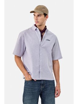 Snitch - Light Purple Solid Half Sleeves Casual Shirt
