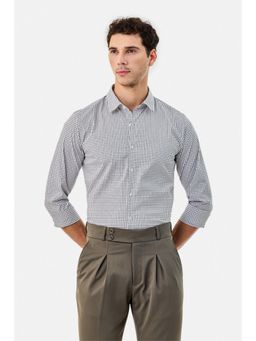 Snitch - Grey Checks Full Sleeves Slim Casual Shirt