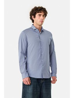 Snitch - Navy Micro Check Full Sleeves Casual Shirt