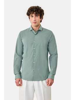 Snitch - Green Micro Check Full Sleeves Casual Shirt