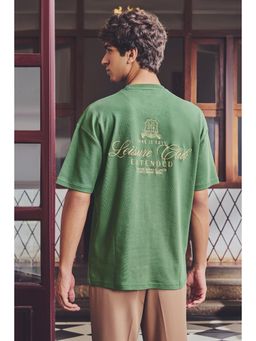 Snitch - Green Graphic Half Sleeves Oversized Casual T-shirt