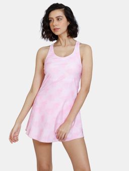 Zivame - Zelocity Padded Slip-On Swimdress - Cherry Blossom