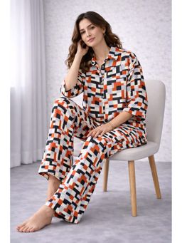 Dear Bed Comfort Clothing - Pixel Printed Oversized Shirt Pyjama Coords for Women