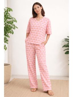 Dear Bed Comfort Clothing - Pure Cotton Loose Fit Top & Pyjama Lounge Set for Women