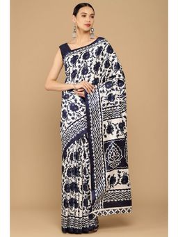 Soch - Multi-Color Cotton Silk Saree with Floral with Unstitched (Set of 2)