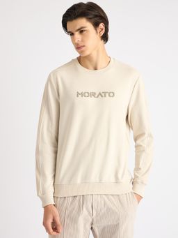 Antony Morato - Men Beige Solid Round Neck Full Sleeves Sweatshirt