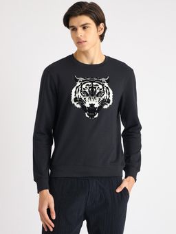 Antony Morato - Men Blue Graphic Round Neck Full Sleeves Sweatshirt