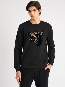Antony Morato - Men Black Graphic Round Neck Full Sleeves Sweatshirt