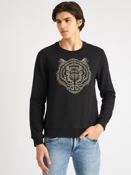 Antony Morato - Men Black Graphic Round Neck Full Sleeves Sweatshirt