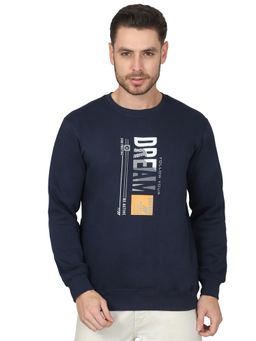 Cantabil - Men Blue Round Neck Casual Sweatshirt