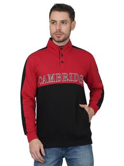 Cantabil - Men Red Stand Neck Casual Sweatshirt