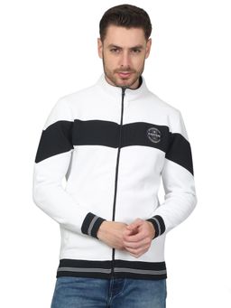 Cantabil - Men White High Neck Casual Jacket