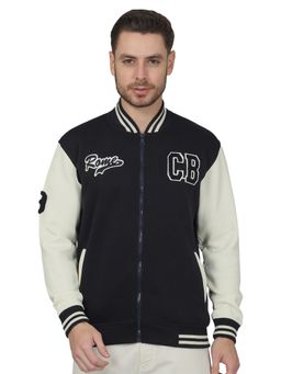 Cantabil - Men Navy Blue Collar Neck Casual Jacket