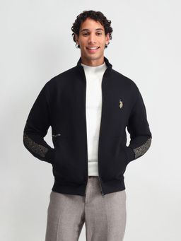 U.S. Polo Assn. Denim Co. - Black Full Sleeves High Neck Jacket