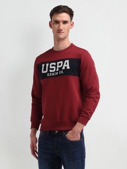 U.S. Polo Assn. Denim Co. - Red Full Sleeves Crew Neck Sweatshirt