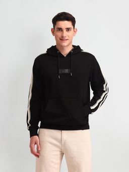 U.S. Polo Assn. Denim Co. - Black Full Sleeves Hooded Sweatshirt