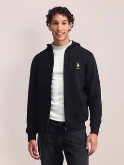 U.S. POLO ASSN. - Black Full Sleeves Hoodie