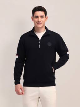 U.S. POLO ASSN. - Solid Blue Full Sleeves Sweatshirt