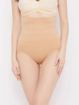 G Heist - Women Skin-Colored Solid High-Waist Seamless Shaping Brief