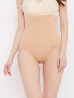 G Heist - Women Skin-Colored Solid High-Waist Seamless Shaping Brief