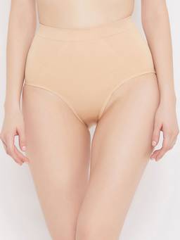 G Heist - Women Skin-Colored Solid High-Waist Seamless Shaping Brief