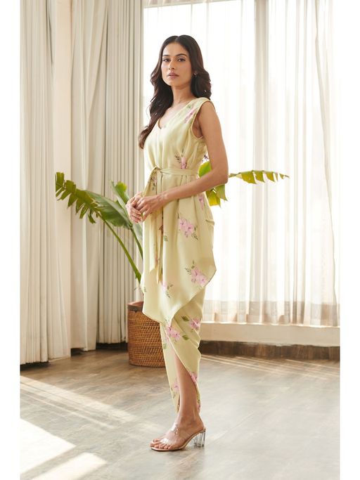 Buy Pasha India Summer Green Draped Maxi Dress Online