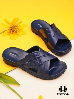 HOPPA - Navy Blue Round Toe Sandal