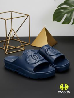 HOPPA - Navy Blue Round Toe Sliders