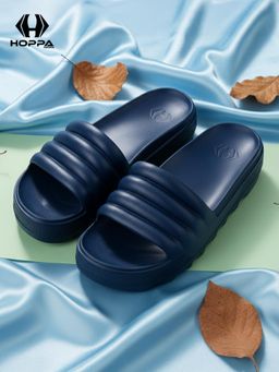 HOPPA - Navy Blue Round Toe Sliders