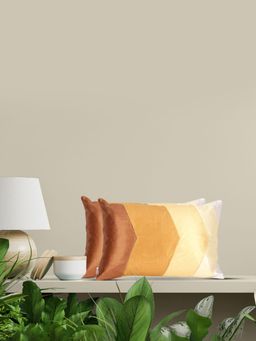 Sivya by Home - Colorblock Rectangular Cushion Cover Mustard (Pack of 2)