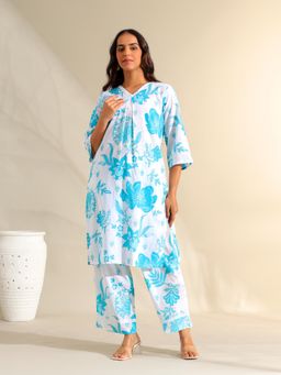 Mamicha - Blue Diya Azure Floral Dream Co-Ord Set