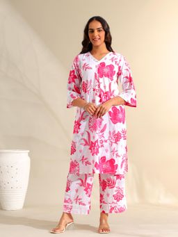 Mamicha - Pink Jiya Magenta Bloom Co-Ord Set