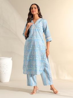 Mamicha - Blue Saanvi Sky Floral Co-Ord Set