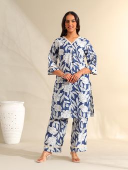 Mamicha - Navy Blue Meera Bloom Co-Ord Set