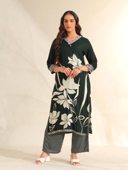Mamicha - Green Zara Emerald Lily Kurta with Pant